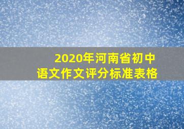 2020年河南省初中语文作文评分标准表格