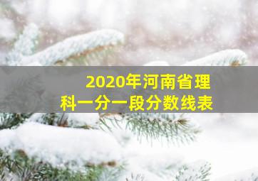 2020年河南省理科一分一段分数线表