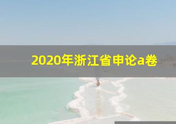 2020年浙江省申论a卷