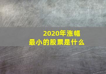 2020年涨幅最小的股票是什么