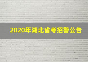 2020年湖北省考招警公告