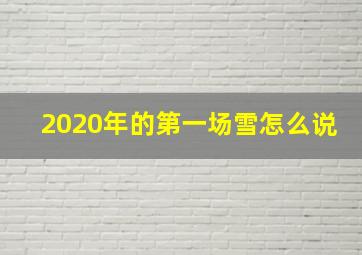 2020年的第一场雪怎么说