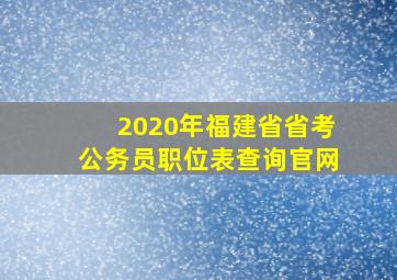 2020年福建省省考公务员职位表查询官网