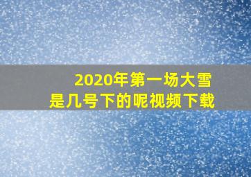 2020年第一场大雪是几号下的呢视频下载