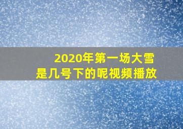 2020年第一场大雪是几号下的呢视频播放