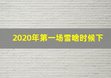 2020年第一场雪啥时候下