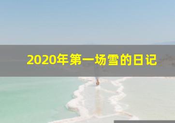 2020年第一场雪的日记