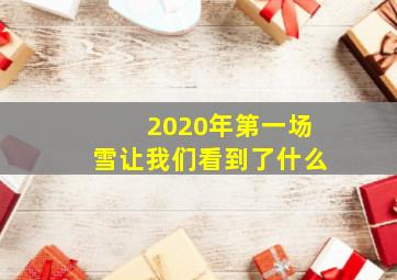 2020年第一场雪让我们看到了什么