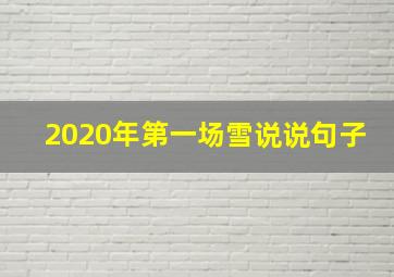 2020年第一场雪说说句子