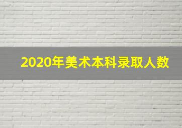 2020年美术本科录取人数