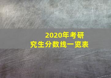 2020年考研究生分数线一览表