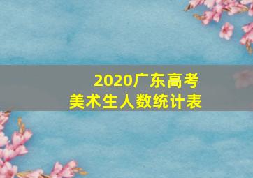 2020广东高考美术生人数统计表