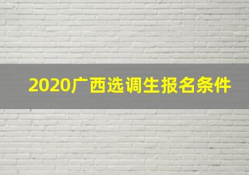 2020广西选调生报名条件