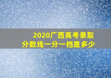 2020广西高考录取分数线一分一档是多少