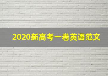 2020新高考一卷英语范文