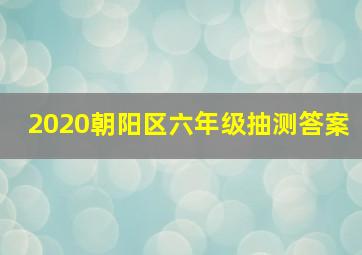 2020朝阳区六年级抽测答案