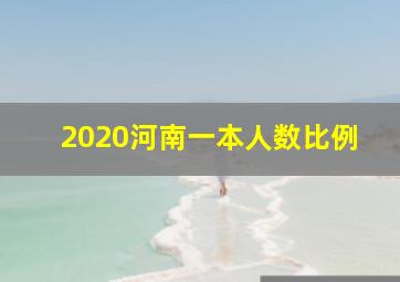 2020河南一本人数比例