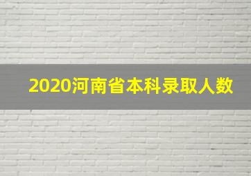 2020河南省本科录取人数