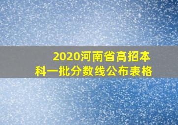 2020河南省高招本科一批分数线公布表格