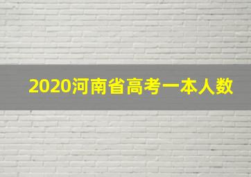 2020河南省高考一本人数