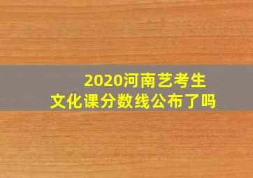 2020河南艺考生文化课分数线公布了吗