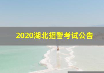 2020湖北招警考试公告