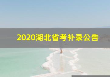 2020湖北省考补录公告