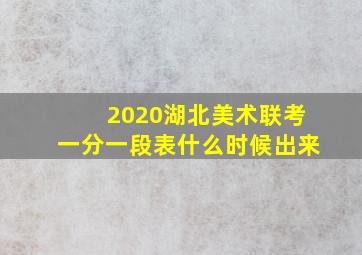 2020湖北美术联考一分一段表什么时候出来