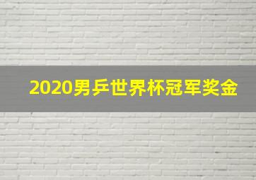 2020男乒世界杯冠军奖金