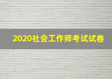 2020社会工作师考试试卷