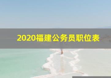 2020福建公务员职位表