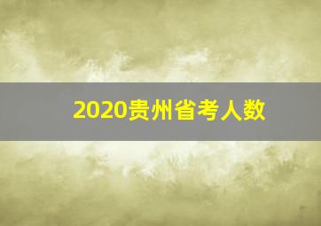 2020贵州省考人数