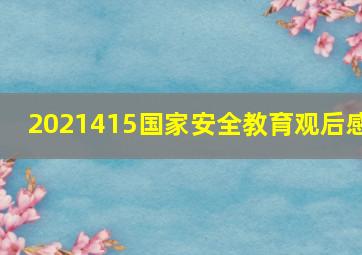 2021415国家安全教育观后感