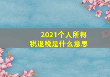 2021个人所得税退税是什么意思