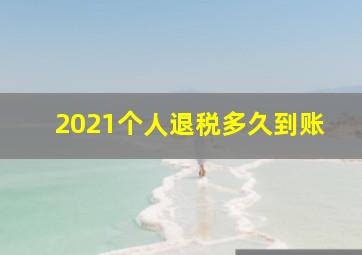 2021个人退税多久到账