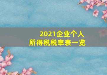 2021企业个人所得税税率表一览