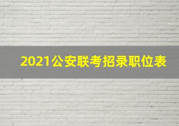 2021公安联考招录职位表