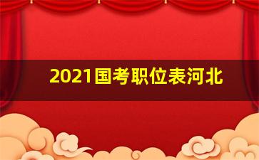 2021国考职位表河北