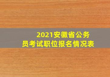 2021安徽省公务员考试职位报名情况表