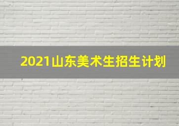 2021山东美术生招生计划