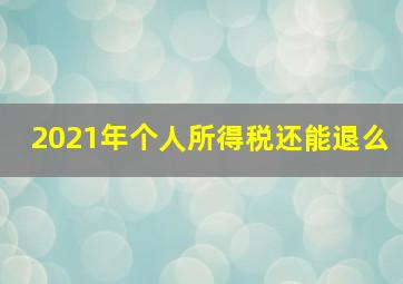 2021年个人所得税还能退么