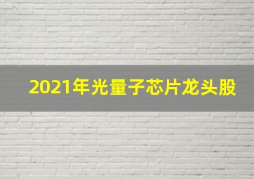 2021年光量子芯片龙头股