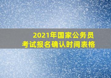 2021年国家公务员考试报名确认时间表格