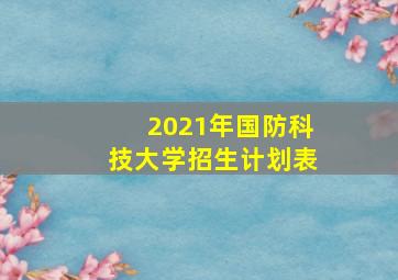 2021年国防科技大学招生计划表