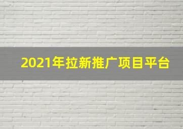 2021年拉新推广项目平台