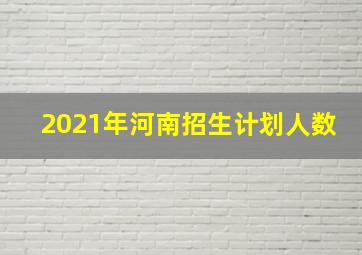 2021年河南招生计划人数