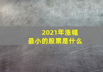 2021年涨幅最小的股票是什么