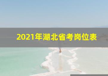 2021年湖北省考岗位表