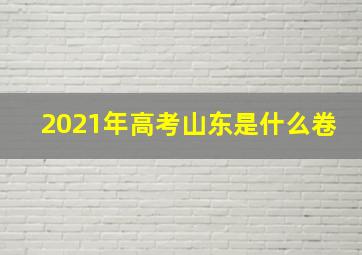 2021年高考山东是什么卷