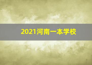 2021河南一本学校